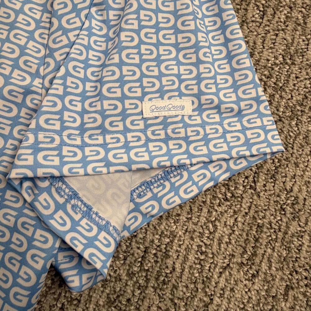 Good Good Golf Polo Mens 3XL Blue Monogram Print Performance Short Sleeve Shirt - Picture 4 of 7